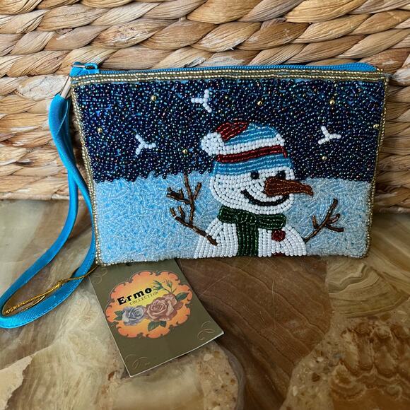 Snowman Beaded Wristlet NWT - Picture 1 of 5